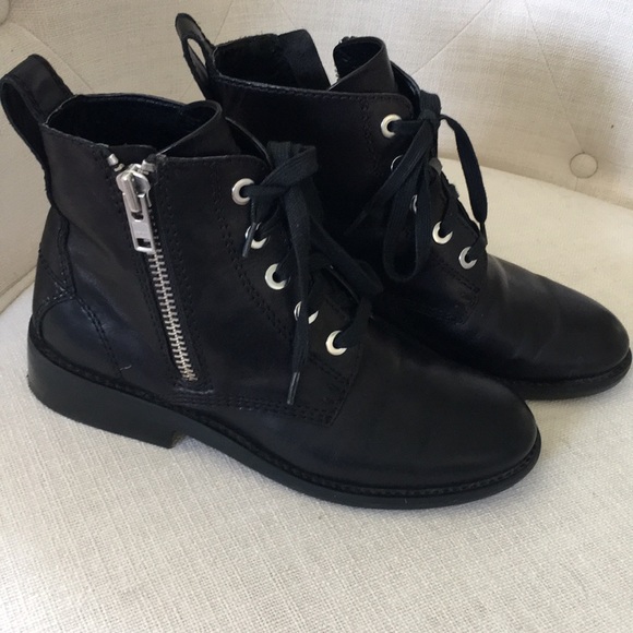 Treasure & Bond lace up leather combat booties - Picture 3 of 6